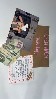 an assortment of different items on top of each other with words and pictures attached to them