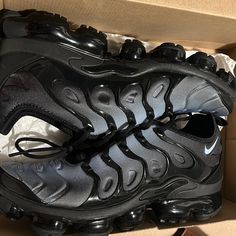 Never Use Air Vapormax Plus Nike Shoes Air, Air Vapormax Plus, Shoes Air, Air Vapormax, Nike Black, Mens Shoes Sneakers, Men's Nike, Black Nikes, Nike Men