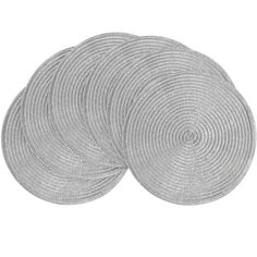 four round placemats on a white background