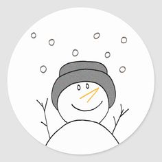 a drawing of a snowman wearing a hat