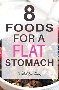 8 Foods for a Flat Stomach to help with your flat stomach workout | lose weight and lose belly fat with these healthy foods | These foods are great for weight loss For MORE recipes, fitness & nutrition tips please SIGN UP for our FREE NEWSLETTER www.NutritionTwins.com 1200 Calorie Diet Meal Plans, Stomach Fat Burning Foods, Flat Stomach Workout, Baking Soda Beauty Uses, Workout For Flat Stomach, More Recipes