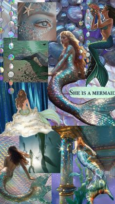 mermaid collage with photoshopped images and text that says she is a mermaid