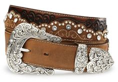 Women's Kaitlyn Crystal Leather Western Belt by Tony Lama C50499 Country Belts, Womens Belt Buckles, Cowgirl Belts, Bling Belts, Cowgirl Bling, Looks Country, Crystal Belt, Estilo Country, Tony Lama