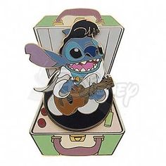 a cartoon character playing a guitar in a box