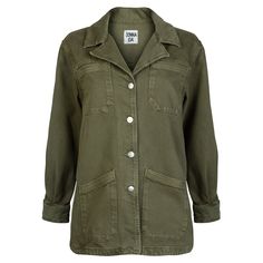 The Special Agent Venter jacket is our best-selling, military-style jacket for women. A relaxed, mid-length jacket in a thick Khaki cotton, Special Agent Venter is a year-round wardrobe staple that’s cool, casual and versatile.  Returning due to high demand, this is a jacket that looks and feels great – and will get everyone talking. Slightly longer at the back, creating a figure-flattering shape, Special Agent Venter features eye-catching tonal stitching, four front pockets, and silver hardware Round Wardrobe, Khaki Jacket, Buy Jeans, Blazer Jackets For Women, Special Agent, Military Style Jackets, Jacket For Women, Military Style, Khaki Green