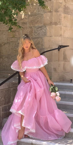 Floral Print Prom Dress, Printed Prom Dresses, The Color Pink, Flower Maxi Dress, Dress Colors, Tulle Skirts, Looks Party, Stylish Party Dresses, Pink Dresses