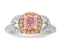 a pink and white diamond ring