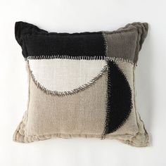 Perfecto Handwoven Linen Floor Cushion - Eadie Lifestyle Rustic Comforter, Abstract Pattern Design, Embroidered Tote Bag, Design Guidelines, Woven Pillows, Piece By Piece, Embroidered Tote, Black Cushions, Boho Diy