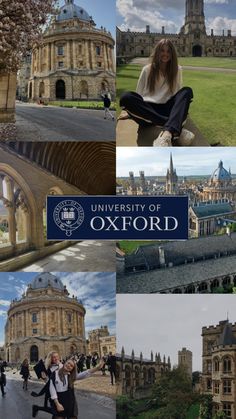 the university of oxford campus collage is shown