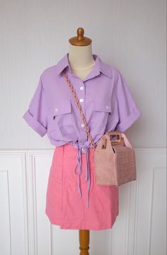 Lilac Pink Outfit, Lilac And Pink Outfit, Pink And Lavender Outfit, Purple And Pink Outfit, Pink And Purple Outfit, Indonesian Fashion, Pink Color Combination, Wardrobe Makeover, Outfit Quotes