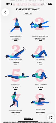 an info sheet shows how to do the splits in different positions, with numbers and symbols on