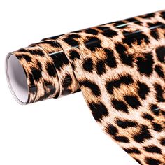 an animal print wallpaper in brown and black with white spots on the top part of it