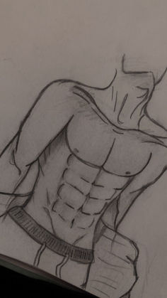 a pencil drawing of a man's torso