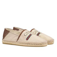 Please Note These Are From The Men’s Collection So The 6= 39 To 39.5 Women. Crafted In Italy With A Supreme Canvas Bae, Leather Trim And Accents, And Raffia. These Slip On Espadrilles Feature The Vintage Monogram Print Logo On The Front, Brown Leather Trim, A Metallic Bee Detail On The Heel, And A Raffia Sole. White/ Off-White Logo Canvas Espadrilles 100% Supreme Canvas 100% Leather Trim And Reinforcements Raffia And Rubber Sole Slip On Style Shoe Vintage Monogram Logo Bee Accent Espadrille Sole White Casual Gucci Espadrilles, Gucci White Round Toe Espadrilles, White Gucci Espadrilles For Spring, Gucci White Sneakers With Textured Sole, Casual Gucci Espadrilles For Spring, Gucci Casual Round Toe Espadrilles, Gucci Luxury Slip-on Espadrilles, Casual Gucci Espadrilles With Round Toe, Designer Beige Slip-on Espadrilles