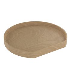 a wooden tray on a white background