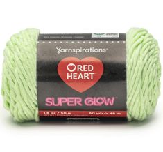 red heart super glow yarn in green