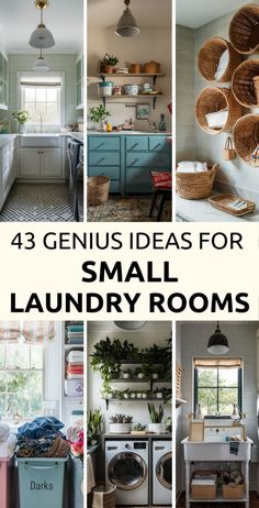 four genius ideas for small laundry rooms that you can use in the kitchen or bathroom