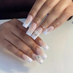 Unique French Nails, Nut White Nails, Glow Nails, Acrylic Nails Coffin Pink