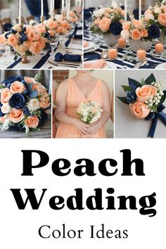 peach and blue wedding color ideas