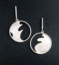 Ocean Dreams I Earrings by Marcia Meyers (Silver Earrings) (1.1" x 1.1") Elegant Round Earrings With Artistic Design, Contemporary Silver Jewelry With Artistic Design, Modern Pendant Earrings As Gift, Elegant Artistic Drop Earrings, Sterling Silver Circle Jewelry For Formal Occasions, Elegant Artistic Design Drop Earrings, Contemporary Hallmarked Jewelry As Gift, Gold Sterling Silver Earrings With Artistic Design, Elegant Artistic Drop Earrings Jewelry