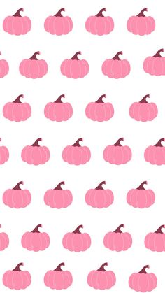 pink pumpkins on white background for wallpaper or fabric design, all in different shapes and sizes