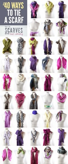 40 Ways to Tie A Scarf Ways To Tie A Scarf, Ways To Tie Scarves, Tie A Scarf, Rocker Girl, Tie Scarf, Scarf Tying