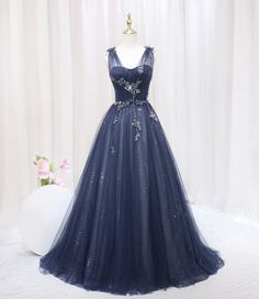 Formal Dresses 2023, Prom Dress Blue, Marine Uniform, Blue Party Dress, Blue Tulle, Sparkly Dress, Prom Dresses Blue, Evening Party Dress, Long Prom Dress