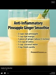 an iphone screen with the text, anti - hemamatory pineapple ginger smoothie