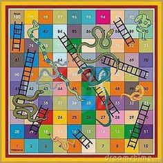 an image of a colorful poster with snakes and ladders on the cover of a children's book