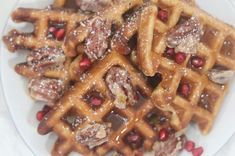 Gingerbread Waffles Gingerbread Waffles, Homemade Gingerbread, How To Make Gingerbread, Waffle Ingredients, Crispy Waffle, Waffle Recipe, Holiday Breakfast, Candied Nuts, Waffle Iron