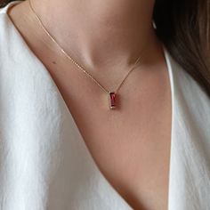 Excited to share the latest addition to my #etsy shop: Garnet Stone Necklace*14K Fashion Gold Jewelry For Woman*Baugette Gemstone Necklace*Choose Your Stone Necklace https://etsy.me/3XfgCFz #geometric #no #yes #spinel #women #gold #halfbezel #baguette #recycledmetal Red Stone Pendant, Thick Gold Chain Necklace, Thick Gold Chain, Women Birthday Gifts, Baguette Necklace, Birthday Jewelry, Garnet Necklace, Precious Jewels, Women Birthday