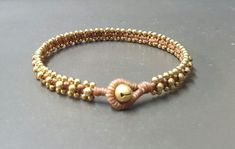 Handmade Light Brown brass Anklet Gold Anklets With Round Beads For Festival, Adjustable Beaded Gold Anklets, Bohemian Gold Anklets With Round Beads, Double Chain Bracelet, Triple Wrap Bracelet, Women Anklets, Brass Bracelet, Women Bracelet, Beaded Anklets