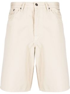 beige cotton canvas belt loops front button and zip fastening two side slash pockets two rear patch pockets Short Blanc, Canvas Belt, Off White Mens, Shorts Jeans, Short En Jean, Roberto Cavalli, Beige Color, Victoria Beckham, Summer Wardrobe