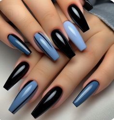 Nails Black Coffin, Coffin Nails Black, Gelish Polish, Coffin Nails Short, Classy Coffin Nails, Summer Coffin Nails, Ballerina Acrylic Nails, Nails Short Coffin, Fancy Nail Art