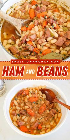 Wondering what to do with leftover ham? Try this recipe for dinner! With a perfect blend of spices and vegetables, this easy Ham and Beans is a hearty and satisfying dinner entree!