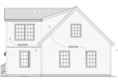 the side view of a house with measurements