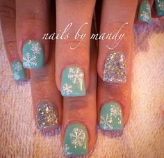 Cute snowflake winter nails Snowflake Winter Nails, Nail Art Noel, The Black Lagoon, Snowflake Nails, Black Lagoon, Xmas Nails, Science Fair, Nails Short, My Nails