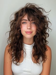 Embrace Your Waves: 34 Curly Shag Haircut Ideas for a Chic 2024 Look Medium Naturally Wavy Haircuts, Shaggy Naturally Wavy Hair, Thick Curly Layered Hair, Long Haircut Shaggy Layers, Shag Haircut On Wavy Hair, Shaggy Wavy Hair Medium, Long Wavy Shag Haircut With Bangs, Long Wavy Shag Haircut Side Part, Wavy Long Haircut Layered Hairstyles