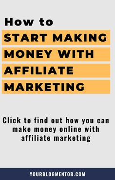 the words how to start making money with affilate marketing on top of an image