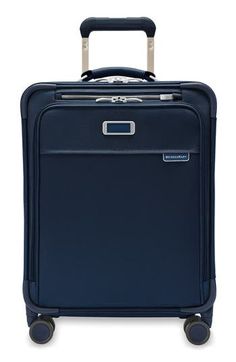 This spinner carry-on bag designed for easy packing and easy transport features multiple compartments and pockets for all types of wardrobe items.Closure: The zip-around closure features self-repairing YKK zippers with lockable double pulls, and an included TSA cable combination lock keeps your possessions extra secure.Exterior features: The ballistic-nylon exterior resists wear, moisture, dirt and abrasion, and proprietary shock-absorbing spinner wheels offer 360-degree movement and quiet glidi Security Checkpoint, Foam Roll, Mens Luggage, Foam Rolling, Spinner Suitcase, Easy Packing, Bag Suitcase, Swivel Wheels, Latest Bags