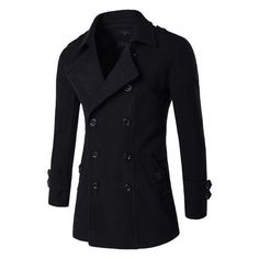 Men Peacoat, Mens Fashion Coat, Double Breasted Overcoat, Overcoat Men, Casual Outwear, Wool Winter Coat, Trench Coat Men, Winter Jacket Men, Brand Clothing