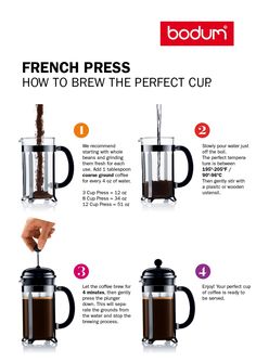 the instructions for french press coffee maker are shown in this article, which shows how to make