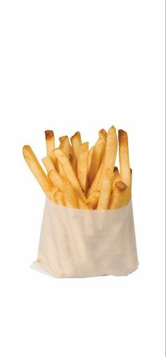 french fries in a bag on a white background