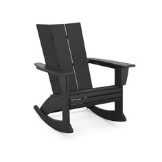 a black rocking chair on a white background