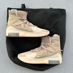 Nike Air Fear Of God 1 “Oatmeal” || Us Men’s Size 13/Wmns 14.5 || Used - Condition 9/10 (Worn A Few Times. Signs Of Wear Present But Shown In Pics And Vids) || No Original Box But Comes With Dust Bag And Brand New Lace Along With Several Lace Locks || Feel Free To Reach Out With Any Questions Or Additional Pics || Selling Several Personal Pairs So Can Discount Some If Buying Multiple Beige High-top Sneakers With Boost Midsole, Custom Beige High-top Sneakers For Sports, High-top Custom Sneakers In Beige For Sports, Cream Mid-top Custom Sneakers With Boost Midsole, Beige High-top Custom Sneakers For Sports, High-top Beige Custom Sneakers With Gum Sole, Beige High-top Custom Sneakers With Gum Sole, Beige High-top Sneakers With Gum Sole, Nike Custom Cream Sneakers With Boost Midsole