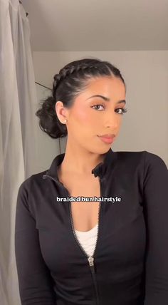 Braided Bun Hairstyle Hairstyles Easy Bun, Hairstyles Cute, Hair Inspiration Long, Easy Bun, Gym Hairstyles, Easy Bun Hairstyles, Braided Bun Hairstyles, Easy Hair Updos, Hairstyles For Layered Hair