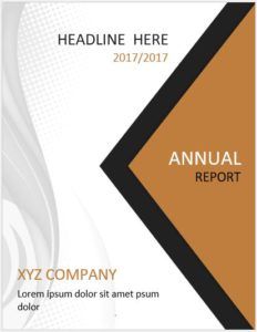 an orange and black annual report cover