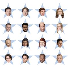 a group of people's heads are arranged in the shape of stars