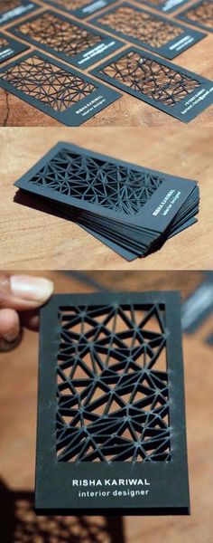 the business cards are designed to look like intricate designs