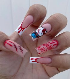 Fall Halloween Nails, Nails Hello Kitty, Halloween Nails Ideas, Hello Kitty Nail, Kitty Nail, Spooky Nails, Nails Elegant, Nails Autumn